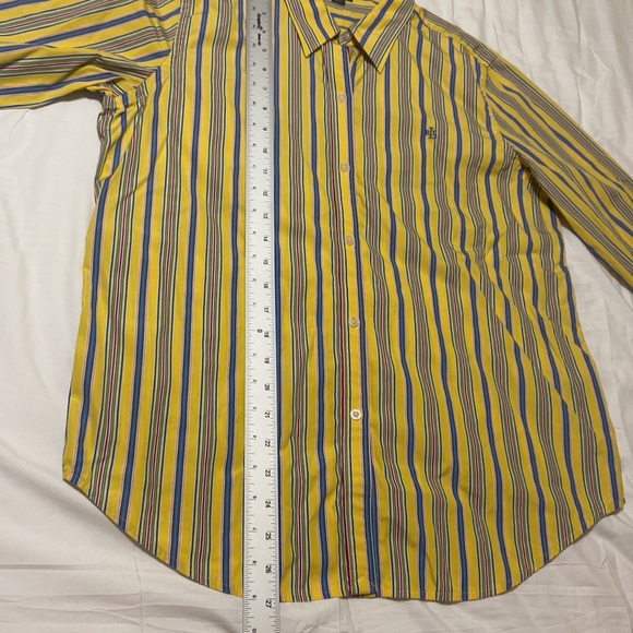 Ralph Lauren VTG Multi Colored Button-down 3/4 Sleeve Size L, Cotton Light EC - Picture 9 of 10